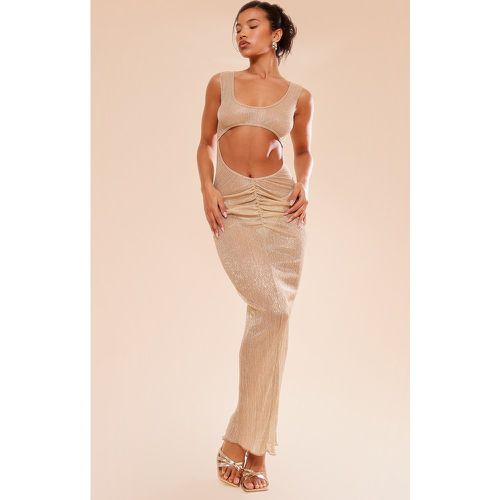 Robe longue pailleté plissée transparente découpée à fente - PrettyLittleThing - Modalova