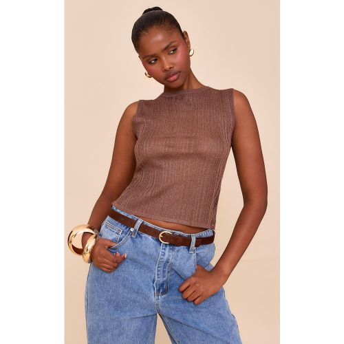 Top en maille fine transparente à col bateau - PrettyLittleThing - Modalova