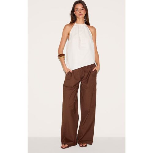 Pantalon en coton et effet lin mélangés à cordons ajustables - PrettyLittleThing - Modalova