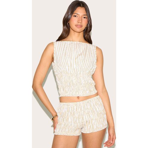 Shorts rayés citron froncés - PrettyLittleThing - Modalova