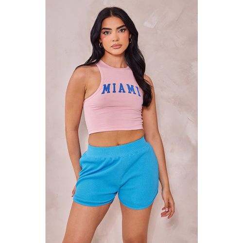 Crop top en coton imprimé Miami à dos nageur - PrettyLittleThing - Modalova