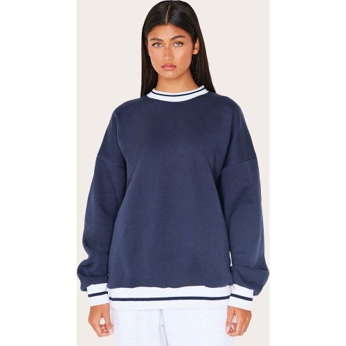 Sweat oversize à bordures rayées et côtelées - PrettyLittleThing - Modalova