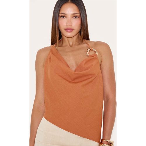 Haut asymétrique pour grandes tailles, orné de détails tissés - PrettyLittleThing - Modalova