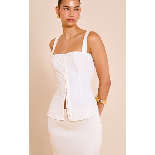 Top long écru à bretelles fines et agrafes et oeillets - PrettyLittleThing - Modalova
