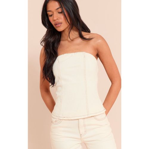 Tall Top bustier en jean écru | Taille 40 - PrettyLittleThing - Modalova
