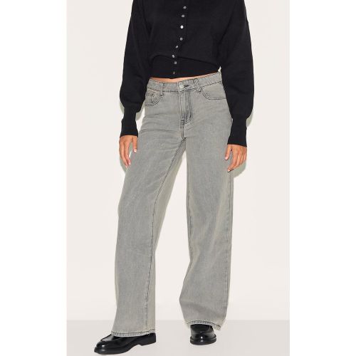 Jean droit délavé pierre à taille mi-haute - PrettyLittleThing - Modalova