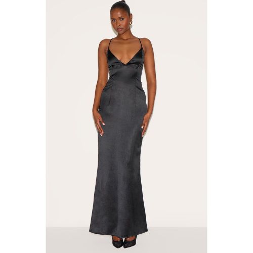 Robe longue satinée à nouer dans le dos - PrettyLittleThing - Modalova