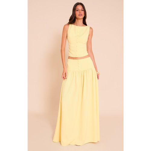 Jupe longue tissée jaun citron plissée - PrettyLittleThing - Modalova