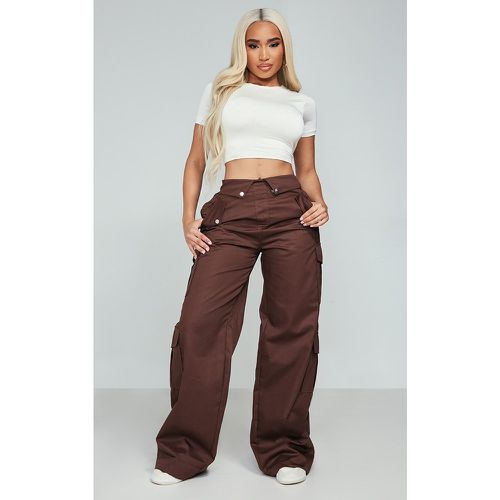 Shape Pantalon cargo marron chocolat à taille pliée et poches - PrettyLittleThing - Modalova