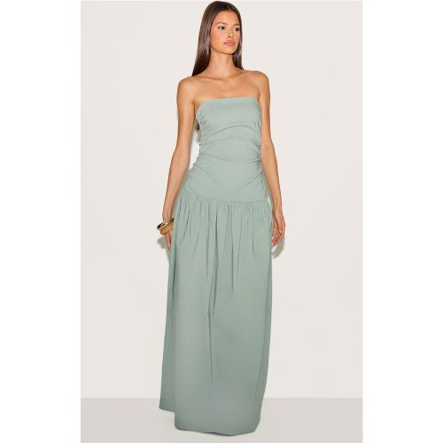 Robe bustier longue tissée stretch froncée | Taille 34 - PrettyLittleThing - Modalova