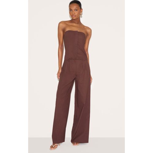 Combinaison bustier de tailleur large en effet lin mélangé - PrettyLittleThing - Modalova