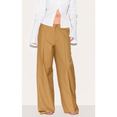 Pantalon droit tissé à taille basse et coutures surjetées | Taille 34 - PrettyLittleThing - Modalova