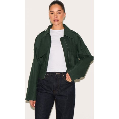 Veste courte à détails trench et zip - PrettyLittleThing - Modalova
