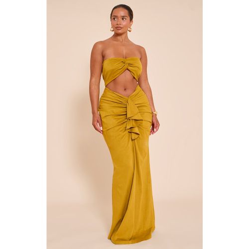Shape Robe bustier longue en suédine froncée à détail torsadé - PrettyLittleThing - Modalova