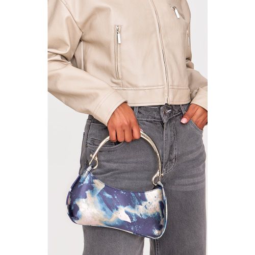 Sac à main baguette satiné imprimé à anse en métal - PrettyLittleThing - Modalova
