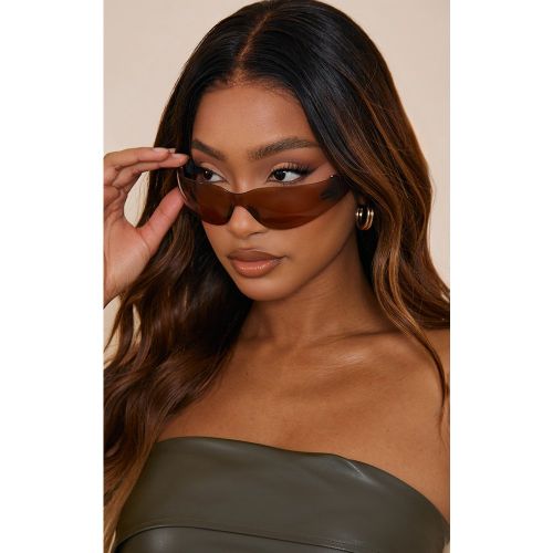 Lunettes de soleil style visière sport sans monture - PrettyLittleThing - Modalova
