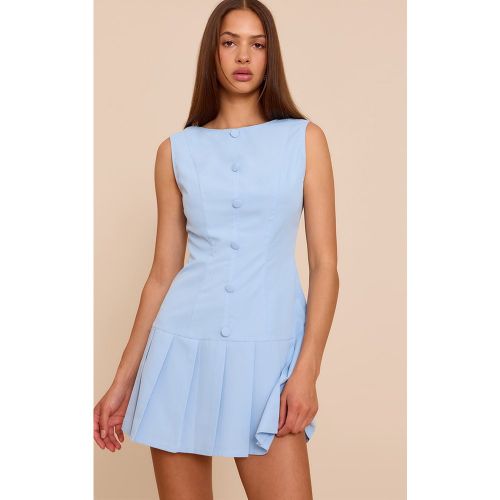 Robe droite à boutons et ourlet plissé - PrettyLittleThing - Modalova