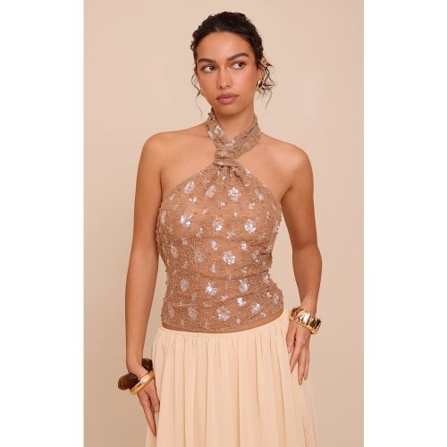 Bustier texturé à sequins et dos nu - PrettyLittleThing - Modalova