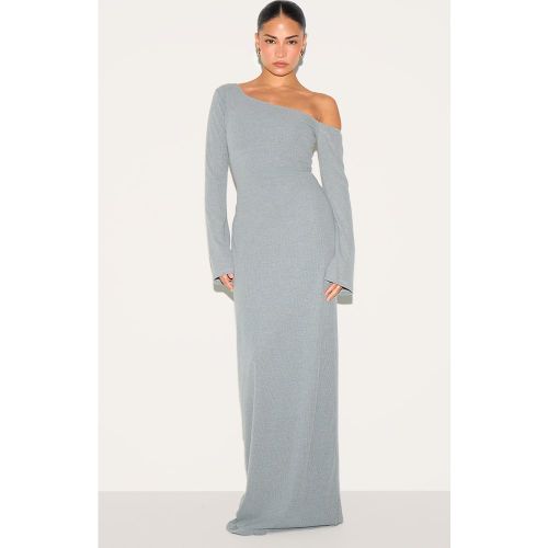 Petite Robe longue côtelée à détail asymétrique - PrettyLittleThing - Modalova