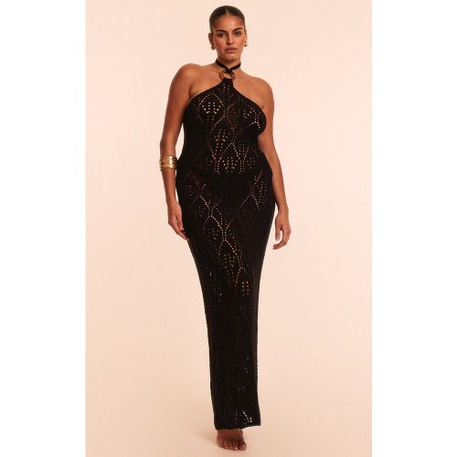 Plus Robe de plage longue en maille style crochet à dos nu - PrettyLittleThing - Modalova