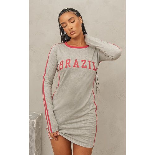 Robe moulante à manches longues et slogan Brazil contrastant - PrettyLittleThing - Modalova