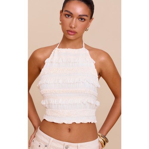 Top bustier long en mousseline de soie texturée noué dans le dos - PrettyLittleThing - Modalova