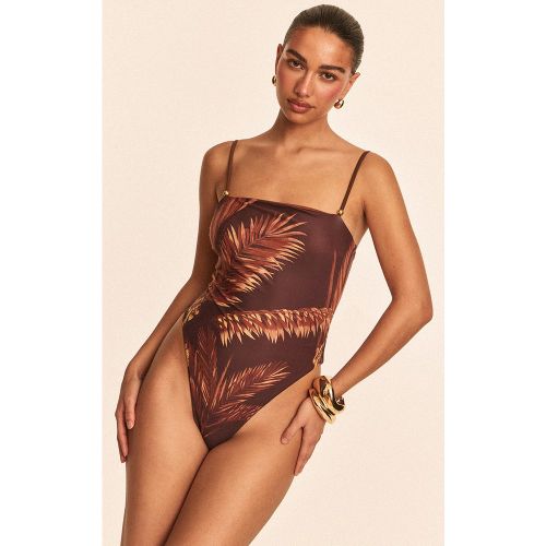 Maillot de bain imprimé palmiers à bretelles fines - PrettyLittleThing - Modalova