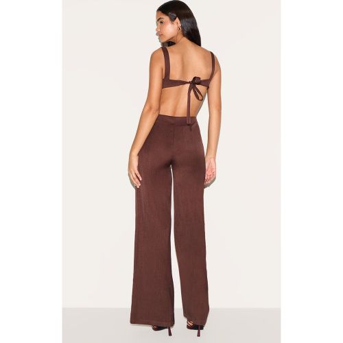 Tall Combinaison large chocolat profond à dos ouvert - PrettyLittleThing - Modalova