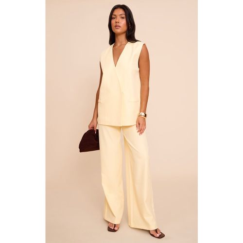 Pantalon très large tissé plissé à taille mi-haute - PrettyLittleThing - Modalova