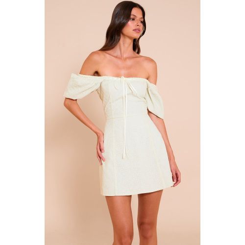 Mini robe trapèze en broderie à manches bouffantes - PrettyLittleThing - Modalova
