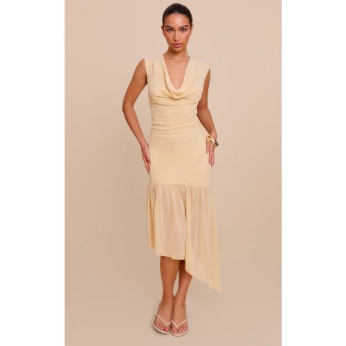 Mousseline de soie Détail Asymétrique Robe Mi-Longue - PrettyLittleThing - Modalova