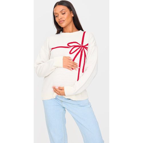 Maternité Pull oversize de grossesse de Noël à détail noeud - PrettyLittleThing - Modalova