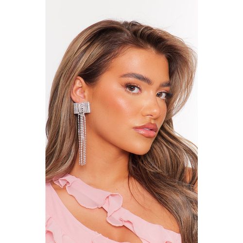 Boucles d'oreilles XXL à noeuds strassés - PrettyLittleThing - Modalova