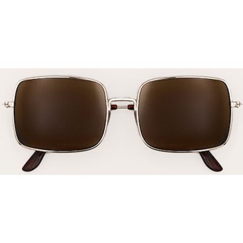 Lunettes de soleil à verres marron et monture fine en métal - PrettyLittleThing - Modalova