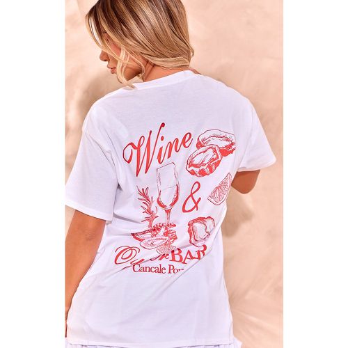 T-shirt oversize à logo graphique Wine & Oyster - PrettyLittleThing - Modalova