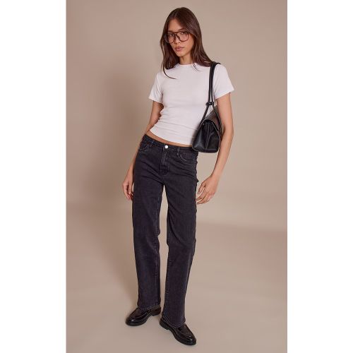 Jean droit stretch confortable à taille mi-haute | Taille 38 - PrettyLittleThing - Modalova