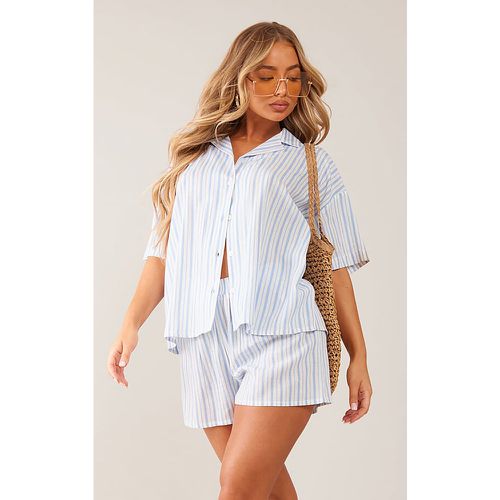 Chemise oversize rayée à épaules carrées et manches courtes - PrettyLittleThing - Modalova