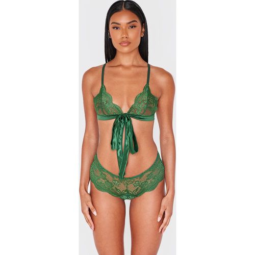 Ensemble de lingerie en dentelle à ruban noué - PrettyLittleThing - Modalova