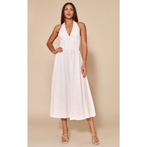 Tall Robe mi-longue tissée blanche sans manches à dos nu | Taille 38 - PrettyLittleThing - Modalova