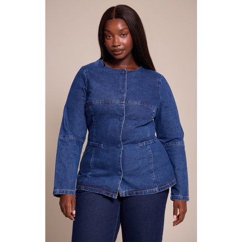 Plus Chemise en jean à col rond | Taille 48 - PrettyLittleThing - Modalova