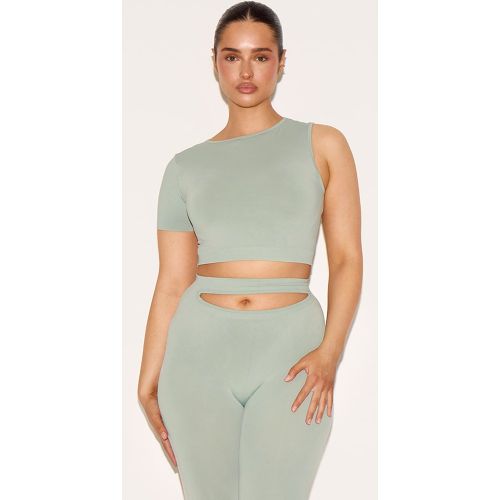 Shape Crop top doux sans coutures à manche unique | Taille Small - PrettyLittleThing - Modalova