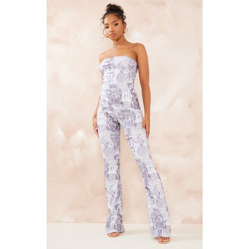 Pantalon droit en maille tissée stretch imprimé Renaissance - PrettyLittleThing - Modalova