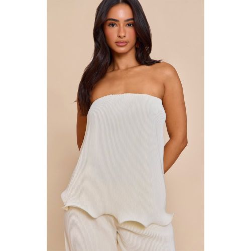Petite Top bustier plissé à ourlet volanté - PrettyLittleThing - Modalova