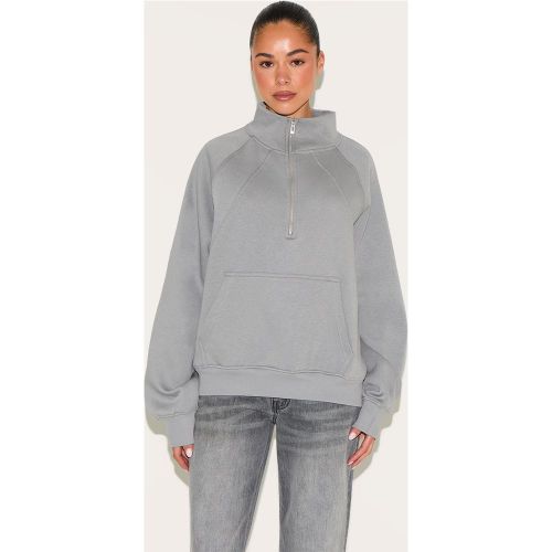 Sweat oversize à zip et poche et lisérés - PrettyLittleThing - Modalova