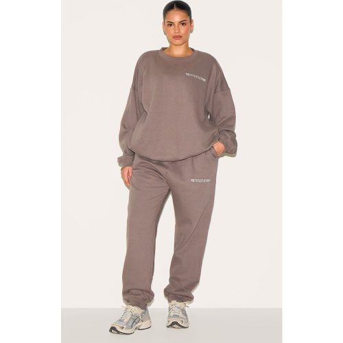 Plus Pantalon de jogging ample à slogan gris sweat - PrettyLittleThing - Modalova