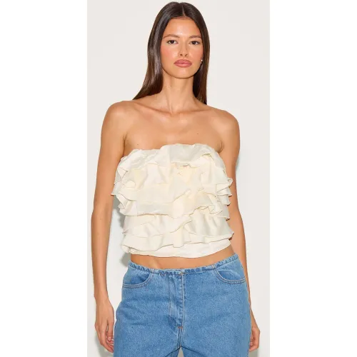 Bustier satiné à volants - PrettyLittleThing - Modalova