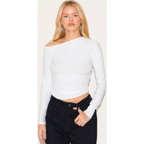 Top long en jersey doux à côtés froncés | Taille 34 - PrettyLittleThing - Modalova