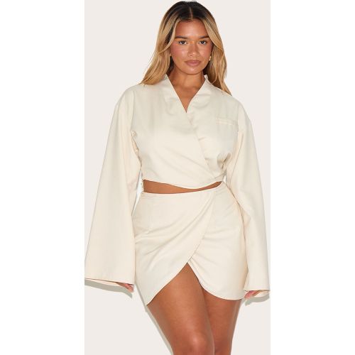 Shape Mini-jupe de tailleur portefeuille blanche - PrettyLittleThing - Modalova