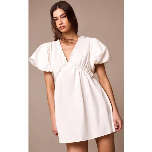 Robe trapèze en coton plissée - PrettyLittleThing - Modalova