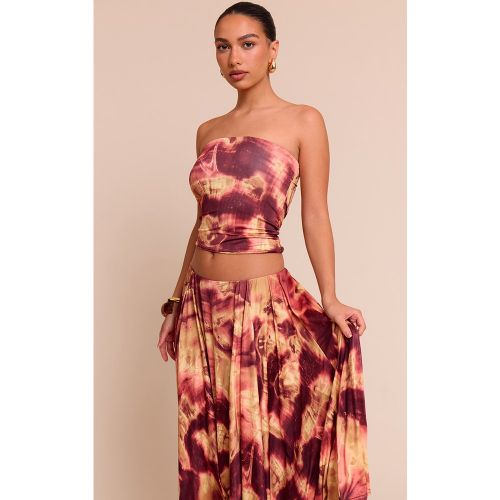 Top bandeau moulant doublé imprimé abstrait - PrettyLittleThing - Modalova